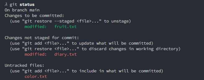 git status