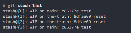 git stash list